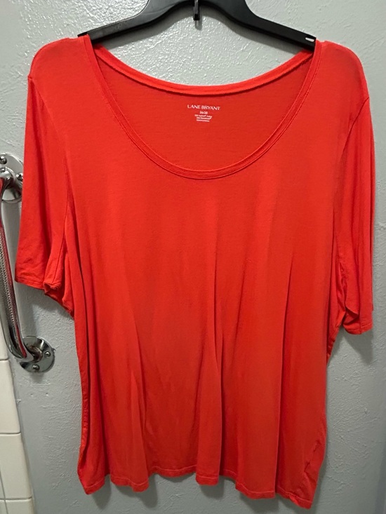 Lane Bryant Tops - Lane Bryant Red Scoop Neck Short Sleeve Tee